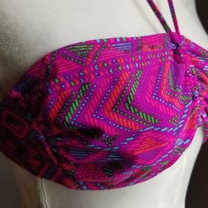 Multicolored tribal print string bikini